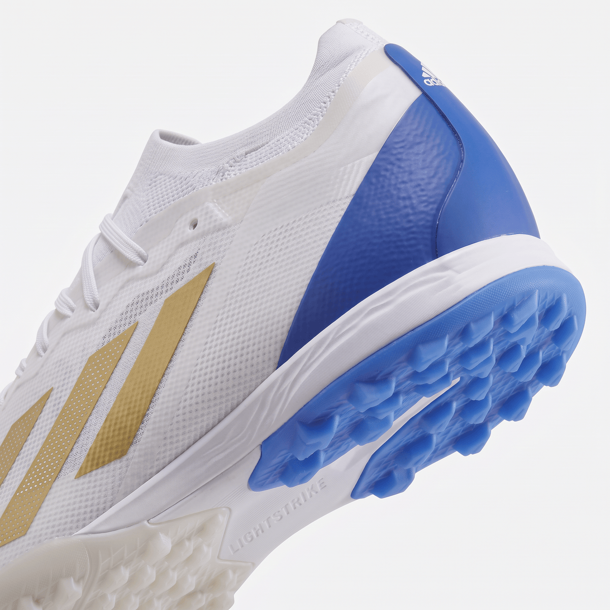 X Crazyfast+ FG Cloud White / Pulse Blue / Gold Metallic - Elite Boots