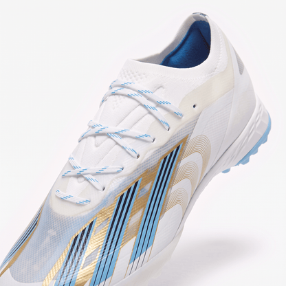 X Crazyfast+ FG Cloud White / Pulse Blue / Gold Metallic - Elite Boots