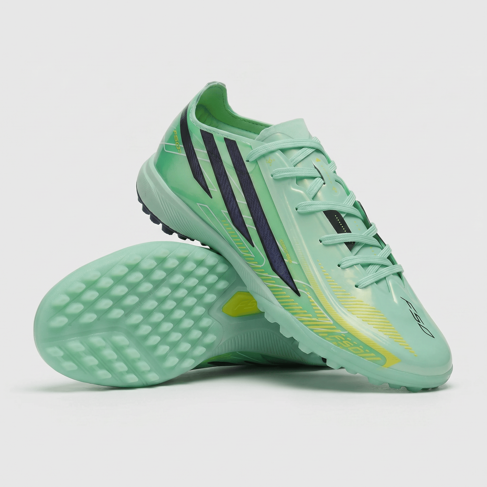 F50 Hyperfast Elite TF Mint Green / Navy / Yellow - Elite Boots