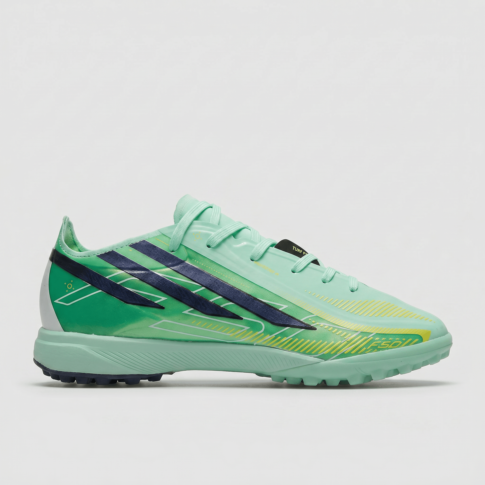 F50 Hyperfast Elite TF Mint Green / Navy / Yellow - Elite Boots