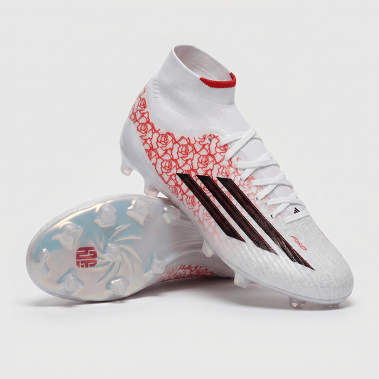 F50 Elite Mid FG Color: Footwear White / Core Black / Lucid Red - Elite Boots