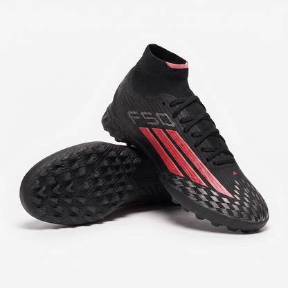 F50 Sparkfusion Pro Mid TF/Color: Core Black / Solar Red / Iron Metallic - Elite Boots